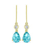 Cercei din Argint 925 Placat cu Aur ( 2.58 grame ) cu Cuarț Paraiba și Topaz Alb 3.9 Carate