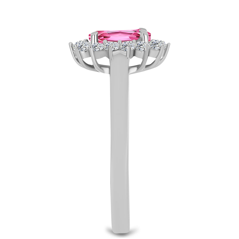 Inel din Argint 925 ( 2.46 grame ) cu Turmalină Roz Pelmadulla și Topaz Alb 0.52 Carate