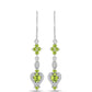 Cercei din Argint 925 ( 3.21 grame ) cu Peridot Changbai și Topaz Alb 1.29 Carate
