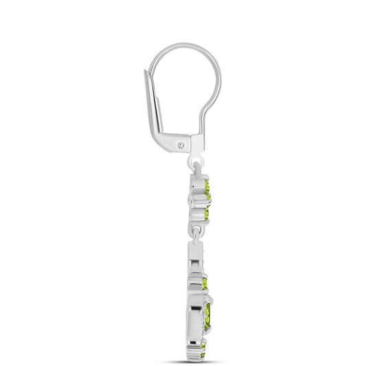 Cercei din Argint 925 ( 3.21 grame ) cu Peridot Changbai și Topaz Alb 1.29 Carate