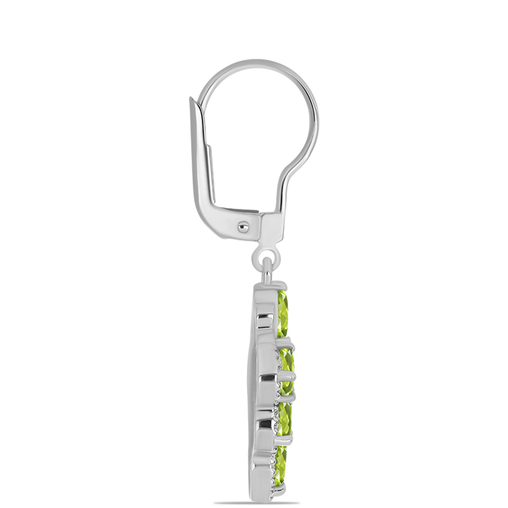 Cercei din Argint 925 ( 3.72 grame ) cu Peridot Changbai 2.01 Carate 2 
