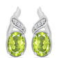 Cercei din Argint 925 ( 3.55 grame ) cu Peridot Changbai și Topaz Alb 2.7 Carate