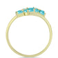 Inel din Argint 925 Placat cu Aur ( 2.35 grame ) cu Cuarț Paraiba și Topaz Alb 1.36 Carate
