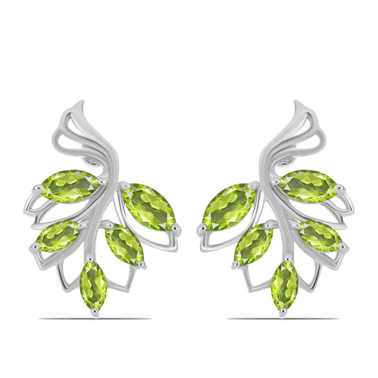 Cercei din Argint 925 ( 3.57 grame ) cu Peridot Changbai 1.98 Carate