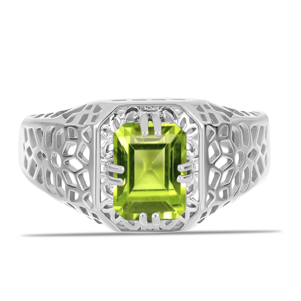 Inel din Argint 925 ( 3.03 grame ) cu Peridot Changbai 1.6 Carate 1 
