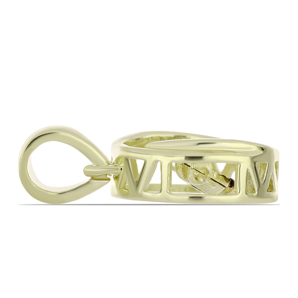 Pandantiv din Argint 925 Placat cu Aur ( 1.53 grame ) cu Diamant Albastru Dansator 0.01 Carate 2 