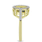 Inel din Argint 925 Placat cu Aur ( 2.99 grame ) cu Diamant Albastru Dansator și Topaz Alb 0.31 Carate