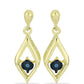 Cercei din Argint 925 Placat cu Aur ( 3.16 grame ) cu Diamant Albastru Dansator 0.02 Carate