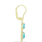 Cercei din Argint 925 Placat cu Aur ( 2.68 grame ) cu Cuarț Paraiba și Topaz Alb 2.24 Carate
