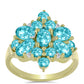 Inel din Argint 925 Placat cu Aur ( 3.5 grame ) cu Cuarț Paraiba și Topaz Alb 3.09 Carate