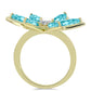 Inel din Argint 925 Placat cu Aur ( 4.86 grame ) cu Cuarț Paraiba și Topaz Alb 2.68 Carate