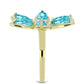 Inel din Argint 925 Placat cu Aur ( 4.86 grame ) cu Cuarț Paraiba și Topaz Alb 2.68 Carate