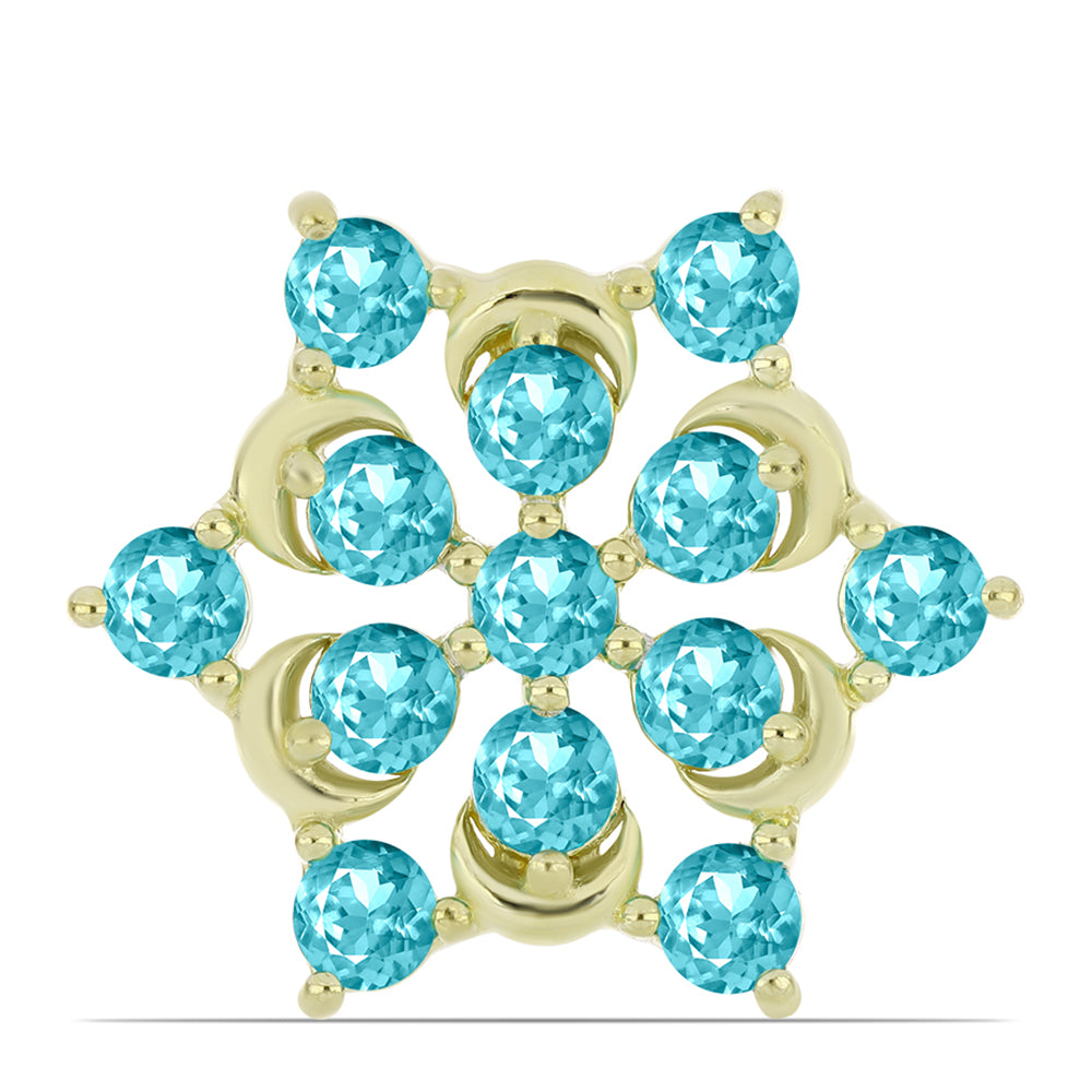 Broşă din Argint 925 Placat cu Aur ( 2.36 grame ) cu Cuarț Paraiba 1.73 Carate