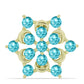 Broşă din Argint 925 Placat cu Aur ( 2.36 grame ) cu Cuarț Paraiba 1.73 Carate
