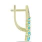 Cercei din Argint 925 Placat cu Aur ( 4.72 grame ) cu Cuarț Paraiba și Topaz Alb 2.07 Carate