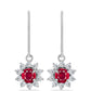 Cercei din Argint 925 ( 2.49 grame ) cu Rubin Malagasy și Topaz Alb 2.21 Carate