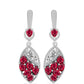 Cercei din Argint 925 ( 5.68 grame ) cu Rubin Malagasy și Topaz Alb 3.29 Carate