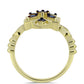 Inel din Argint 925 Placat cu Aur ( 4.27 grame ) cu Diamant Albastru Dansator 0.06 Carate