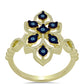 Inel din Argint 925 Placat cu Aur ( 4.27 grame ) cu Diamant Albastru Dansator 0.06 Carate