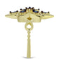 Inel din Argint 925 Placat cu Aur ( 4.27 grame ) cu Diamant Albastru Dansator 0.06 Carate