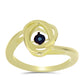 Inel din Argint 925 Placat cu Aur ( 3.19 grame ) cu Diamant Albastru Dansator 0.01 Carate