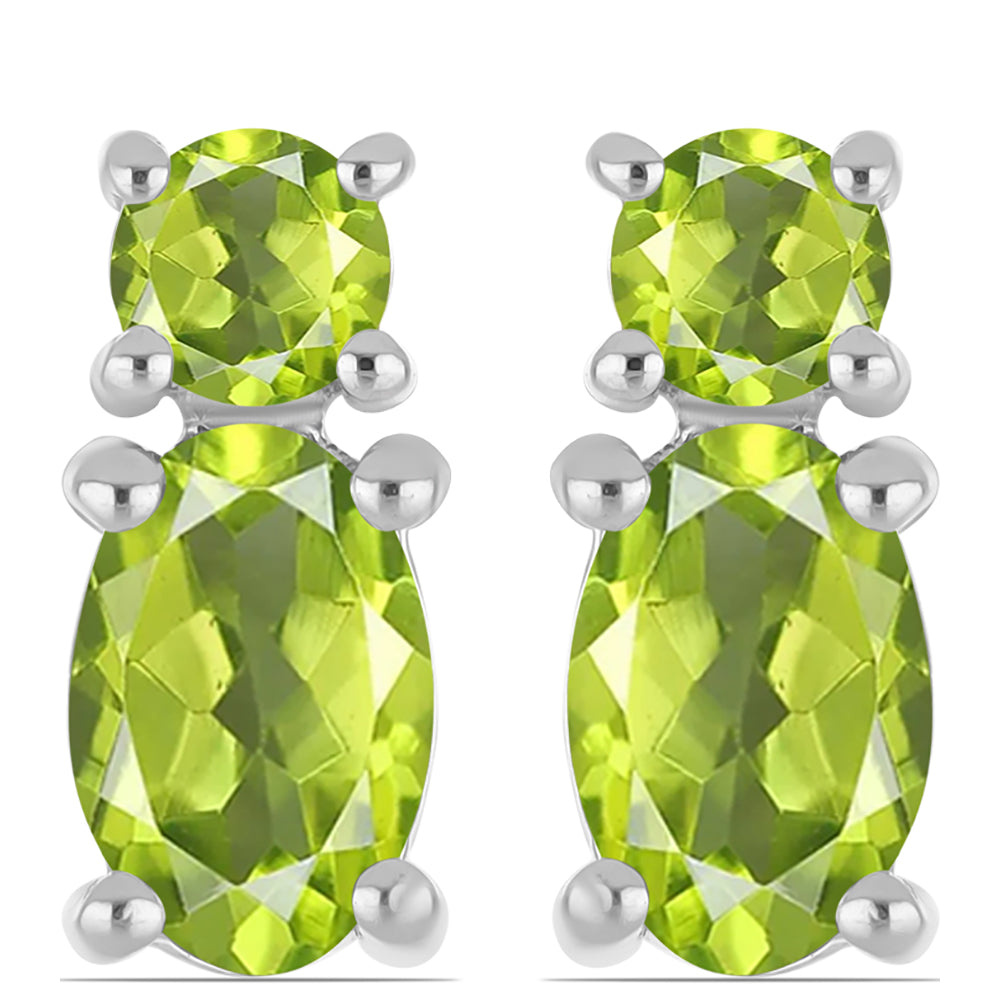 Cercei din Argint 925 ( 1.15 grame ) cu Peridot Changbai 1.14 Carate 1 