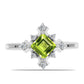 Inel din Argint 925 ( 2.43 grame ) cu Peridot Changbai și Topaz Alb 0.75 Carate