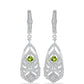 Cercei din Argint 925 ( 5.8 grame ) cu Peridot Changbai și Topaz Alb 1.57 Carate