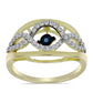 Inel din Argint 925 Placat cu Aur ( 3.71 grame ) cu Diamant Albastru Dansator și Topaz Alb 0.38 Carate