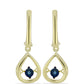 Cercei din Argint 925 Placat cu Aur ( 4.41 grame ) cu Diamant Albastru Dansator 0.01 Carate