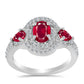Inel din Argint 925 ( 3.27 grame ) cu Rubin Malagasy și Topaz Alb 2.35 Carate