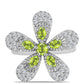 Inel din Argint 925 ( 6.22 grame ) cu Peridot Changbai și Topaz Alb 1.88 Carate