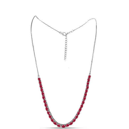 Colier din Argint 925 ( 7.88 grame ) cu Rubin Malagasy 11.51 Carate
