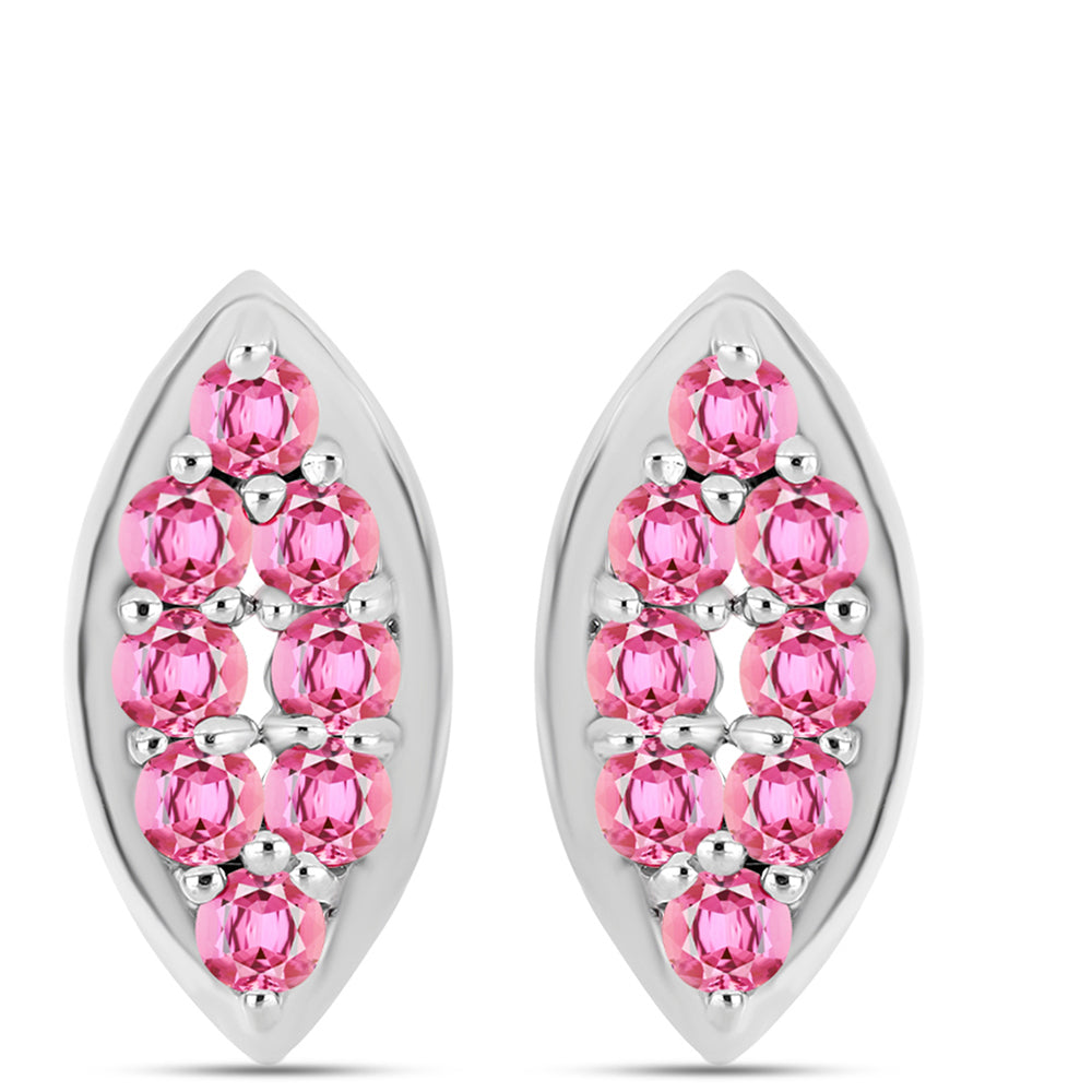 Cercei din Argint 925 ( 2.6 grame ) cu Turmalină Roz Pelmadulla 0.55 Carate 1 