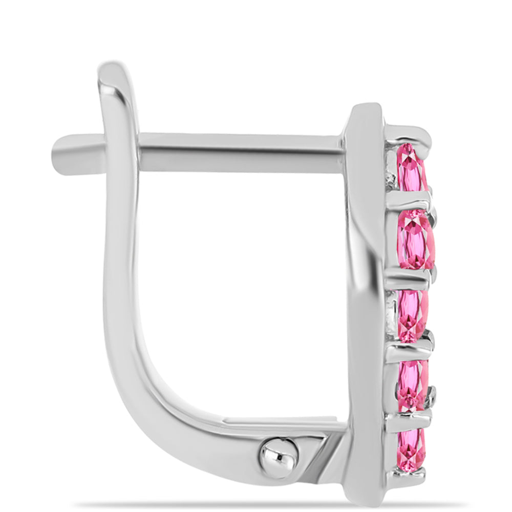 Cercei din Argint 925 ( 2.6 grame ) cu Turmalină Roz Pelmadulla 0.55 Carate