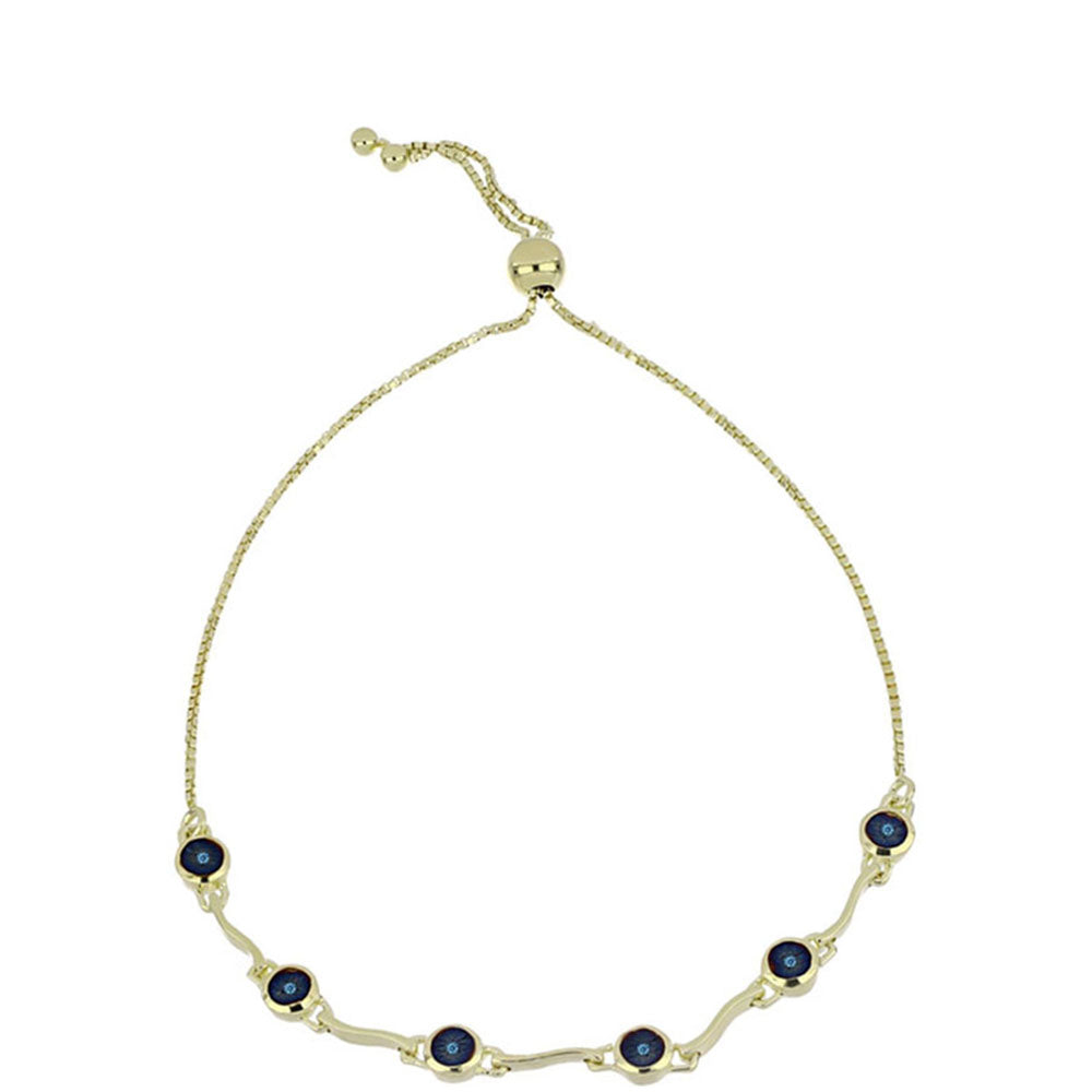 Brățară din Argint 925 Placat cu Aur ( 4.85 grame ) cu Diamant Albastru Dansator 0.05 Carate 1 
