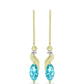 Cercei din Argint 925 Placat cu Aur ( 1.89 grame ) cu Cuarț Paraiba și Topaz Alb 0.89 Carate