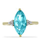 Inel din Argint 925 Placat cu Aur ( 2.03 grame ) cu Cuarț Paraiba și Topaz Alb 2.47 Carate