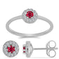 Set din Argint 925 ( 2.91 grame ) cu Rubin Malagasy și Topaz Alb 0.78 Carate ( Cercei+Inel )