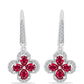 Cercei din Argint 925 ( 4.18 grame ) cu Rubin Malagasy și Topaz Alb 2.12 Carate