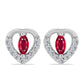 Cercei din Argint 925 ( 1.2 grame ) cu Rubin Malagasy și Topaz Alb 0.34 Carate