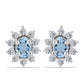 Cercei din Argint 925 ( 1.1 grame ) cu Acvamarin Embu County și Topaz Alb 0.53 Carate