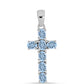 Cruce Colier din Argint 925 ( 4 grame ) cu Acvamarin Embu County 1.05 Carate