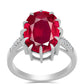 Inel din Argint 925 ( 2.7 grame ) cu Rubin Malagasy și Topaz Alb 8.89 Carate