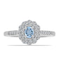 Inel din Argint 925 ( 2.57 grame ) cu Acvamarin Embu County și Topaz Alb 0.75 Carate
