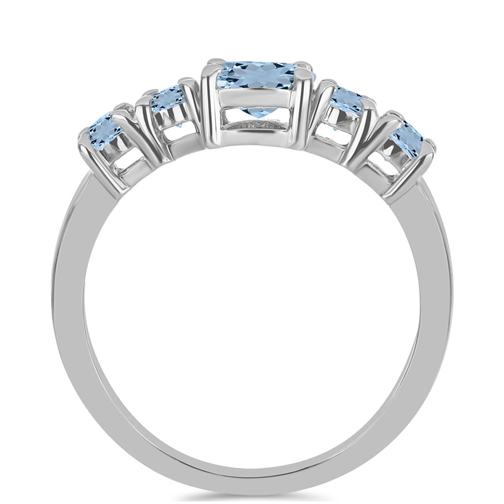 Inel din Argint 925 ( 2.31 grame ) cu Acvamarin Embu County 1.43 Carate 2 