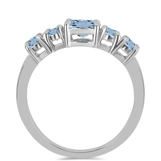 Inel din Argint 925 ( 2.31 grame ) cu Acvamarin Embu County 1.43 Carate