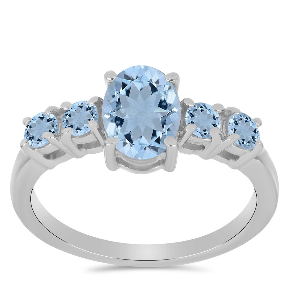 Inel din Argint 925 ( 2.31 grame ) cu Acvamarin Embu County 1.43 Carate 3 