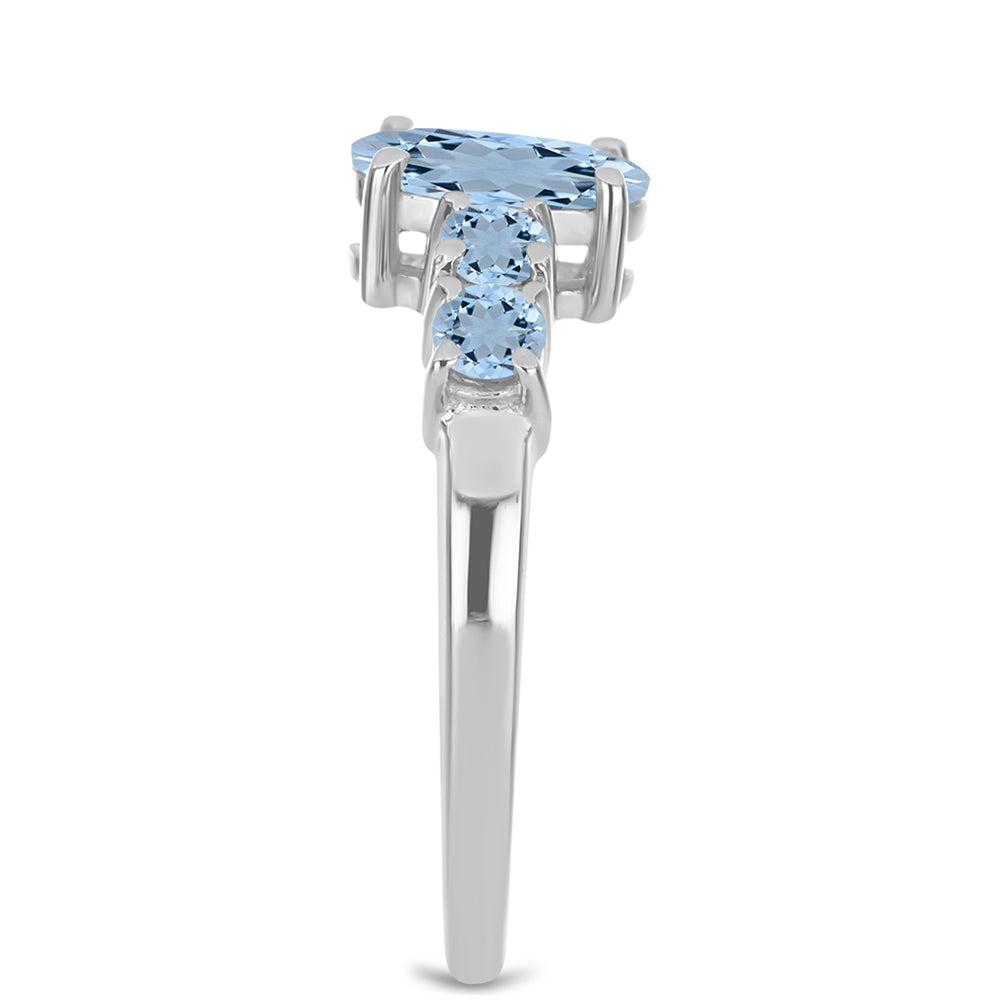 Inel din Argint 925 ( 2.31 grame ) cu Acvamarin Embu County 1.43 Carate