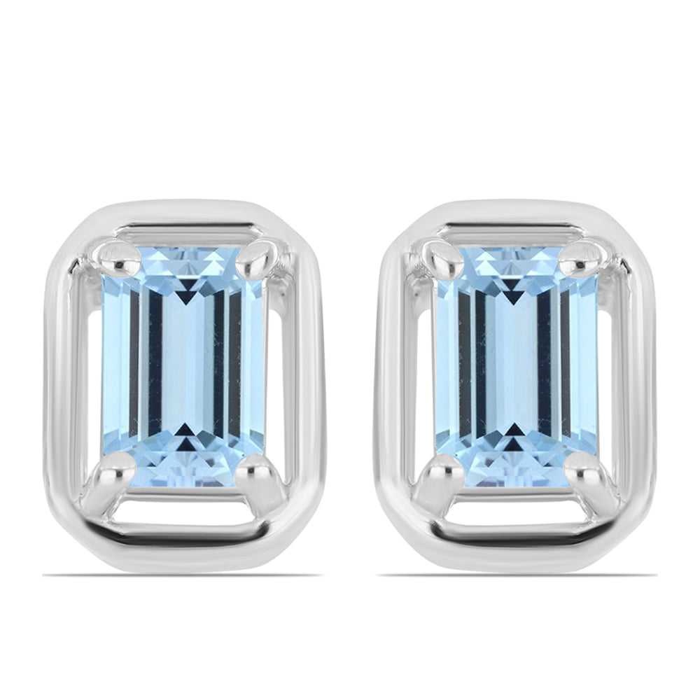 Cercei din Argint 925 ( 1.82 grame ) cu Acvamarin Embu County 1.04 Carate 1 